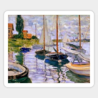 Sailboats on the Seine at Petit - Gennevilliers by Claude Monet Magnet